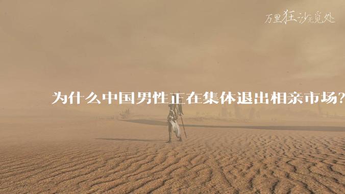为什么中国男性正在集体退出相亲市场？